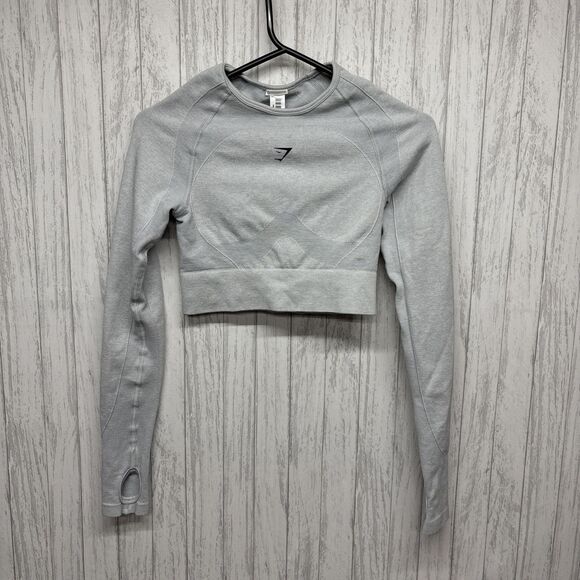 Womens Size S Gymshark Long Sleeve Crop EUC - Picture 1 of 4